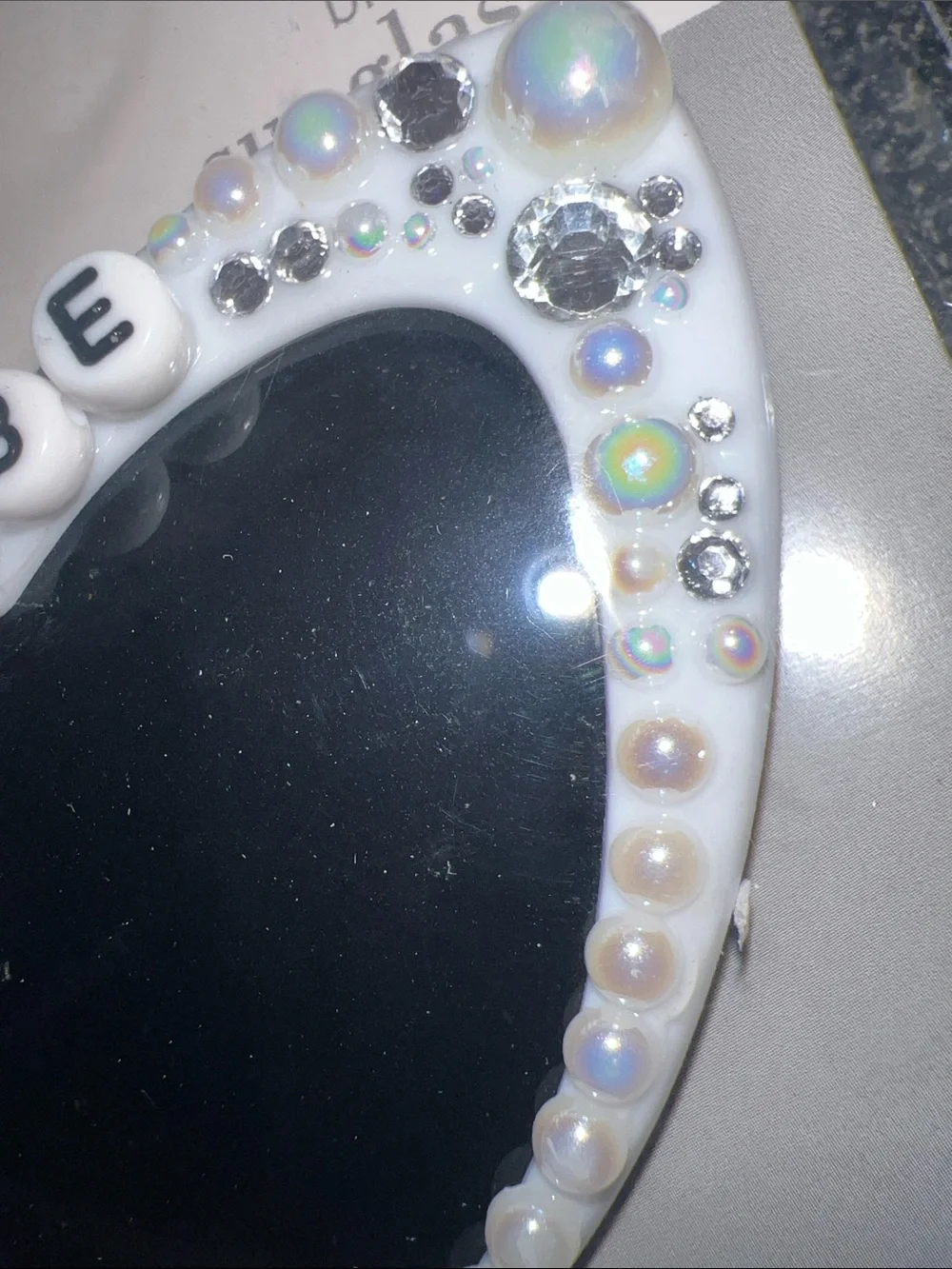 Studio His & Hers Bride-to-Be Heart Sunglasses in White